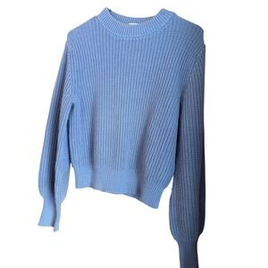 Levis Light Blue Knit Sweater Crew Neck Long Sleeve Relaxed Fit Women's Small